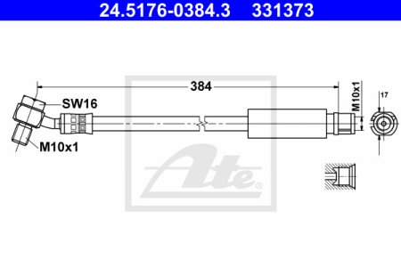 Przewód hamulcowy giętki ATE 24-5176-0384-3 20912243
