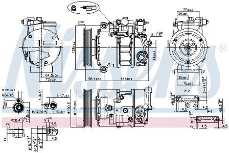 KOMPRESOR KLIMATYZACJI NISSENS 890764 A0022306311 MERCEDES