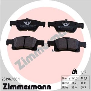 Klocki hamulcowe ZIMMERMANN 25196 180 1 68052386AA JEEP GRAND CHEROKEE 10- TYŁ