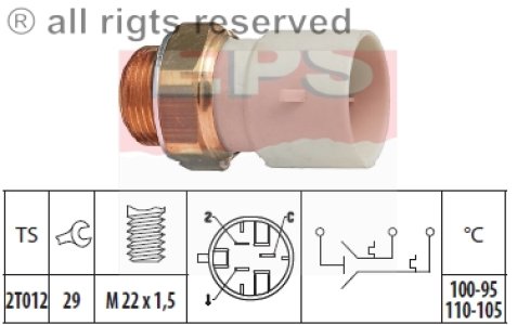 Włącznik wentylatora chłodnicy FACET 1.850.632 1341027