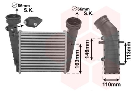 Intercooler VAN WEZEL 58004238 3B0145805D