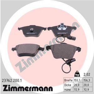 Klocki hamulcowe ZIMMERMANN 23762.200.1 23762204