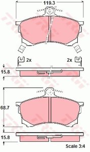 Klocki hamulcowe TRW GDB1197 23080150