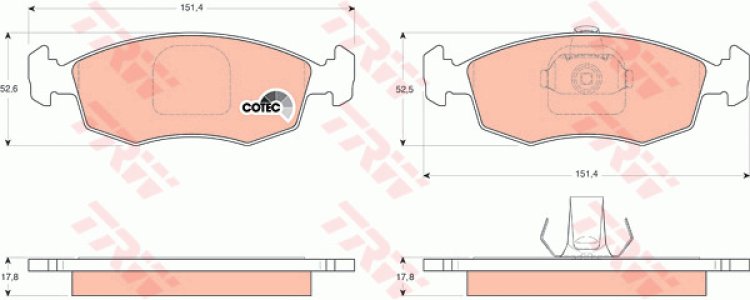 Klocki hamulcowe TRW GDB1443 23552180