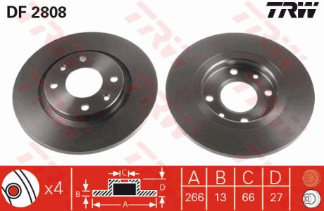 Tarcza hamulcowa TRW DF2808 4246R2