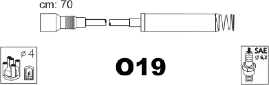 Przewody wysokiego napięcia JANMOR O19 
