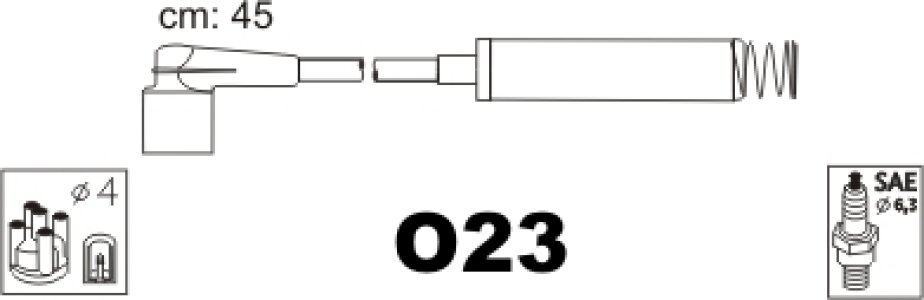 Przewody wysokiego napięcia JANMOR O23 