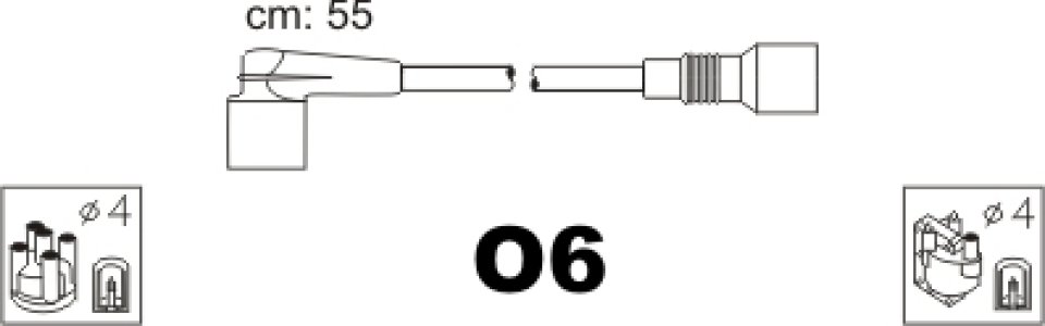 Przewody wysokiego napięcia JANMOR O6 