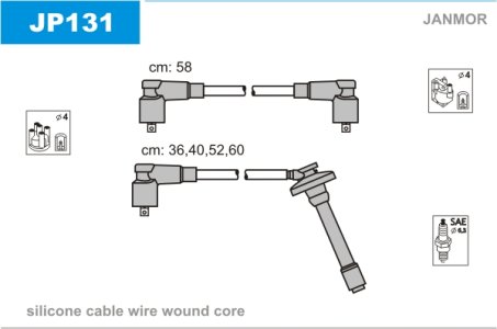 Przewody wysokiego napięcia komplet JANMOR JP131 