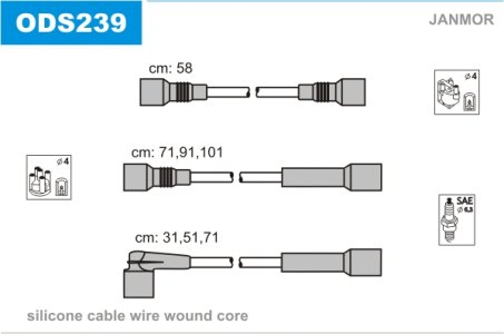 Przewody wysokiego napięcia komplet JANMOR ODS239 1612525