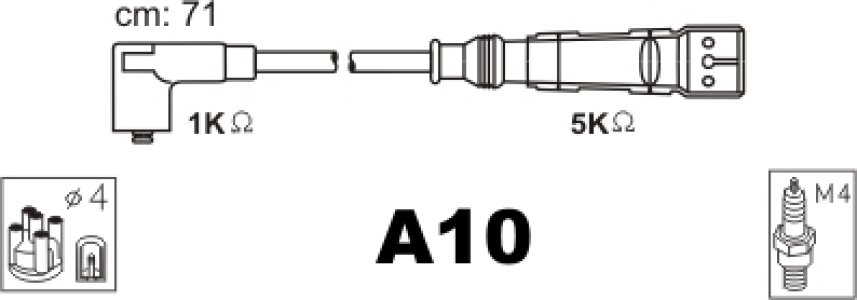 Przewody wysokiego napięcia JANMOR A10 