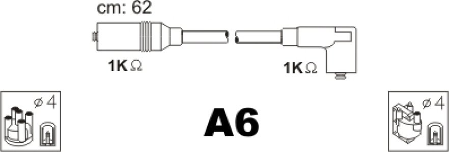 Przewody wysokiego napięcia JANMOR A6 