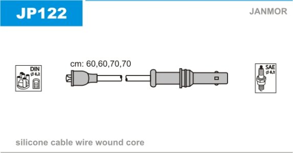 Przewody wysokiego napięcia komplet JANMOR JP122 