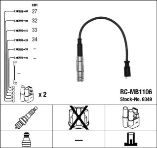 Przewody wysokiego napięcia komplet NGK RC-MB1106 