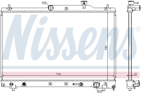 Chłodnica silnika NISSENS 64657 1640028100