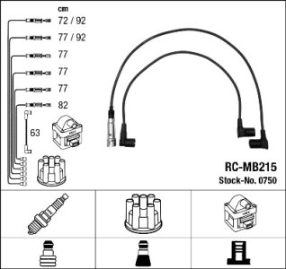 Przewody wysokiego napięcia komplet NGK RC-MB215 RCMB215