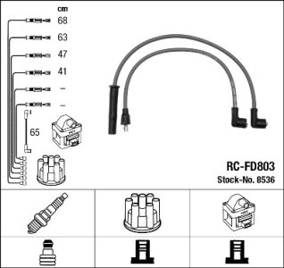 Przewody wysokiego napięcia komplet NGK RC-FD803 1063619