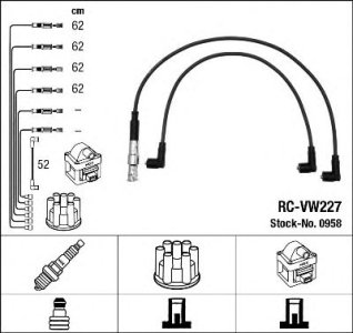 Przewody wysokiego napięcia komplet NGK RC-VW227 RCVW227