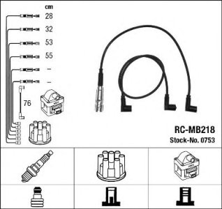 Przewody wysokiego napięcia komplet NGK RC-MB218 