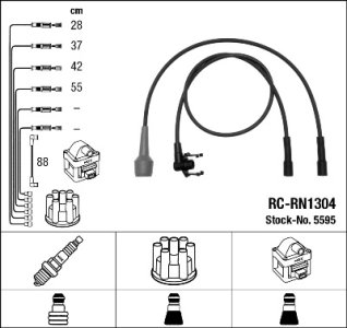 Przewody wysokiego napięcia komplet NGK RC-RN1304 