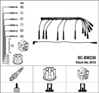 Przewody wysokiego napięcia komplet NGK RC-BW230 RCBW230
