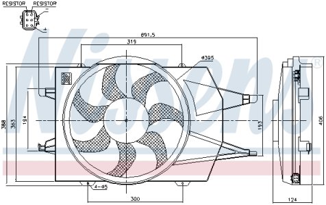 Wentylator chłodnicy NISSENS 85342 