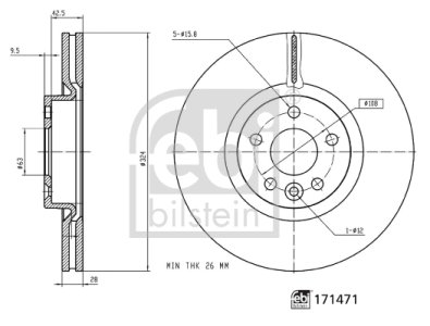 Tarcza hamulcowa FEBI BILSTEIN 171471 31423305 VOLVO XC60  15-17 przód