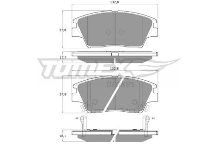KLOCKI HAMULC. SSANGYONG TIVOLI  15- PRZÓD