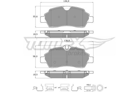 KLOCKI HAMULC. FORD TRANSIT  13- TYŁ