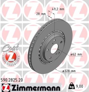 Tarcza hamulcowa ZIMMERMANN 590282520 435120E030 TOYOTA RAV 4 IV  12- przód