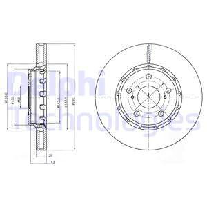 TARCZA HAMULCOWA DELPHI BG4276 TOYOTA PREVIA 06