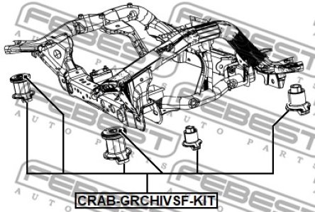 ZESTAW TULEI BELKI JEEP T. GRAD CHEROKEE 11- (4 SZT. + 2 PODKŁADKI)