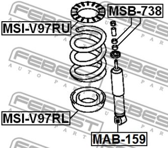 PODKŁADKA SPRĘŻYNY MITSUBISHI T. PAJERO III/MONTERO V65W/V75W 2000-2006 DOLNA