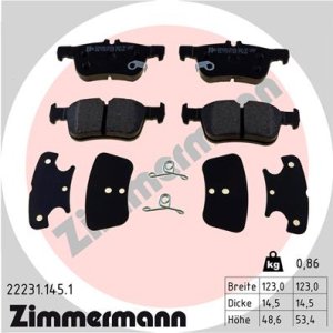 Klocki hamulcowe ZIMMERMANN 22231 145 1 2247444 FORD FOCUS IV 18- TYŁ