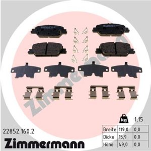 Klocki hamulcowe ZIMMERMANN 22852 160 2 43022TLAA00 HONDA CR-V V 17- TYŁ
