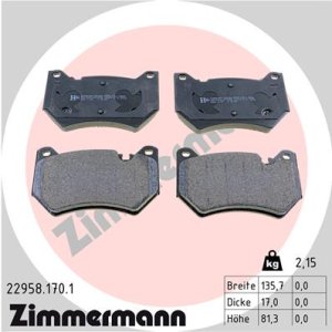 Klocki hamulcowe ZIMMERMANN 22958 170 1 80A698151C AUDI Q5 16- PRZÓD