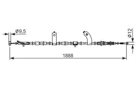 Linka hamulca ręcznego BOSCH 1987482854 B45A44410 MAZDA 3 (BM,BN) 13-19 PT