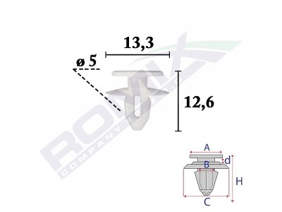 Spinka tapicerska ROMIX COMPANY C70635 6E0837732 VW, SEAT, SKODA