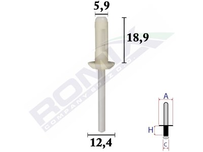 Nit plastikowy ROMIX COMPANY C70665 07147378241 BMW F32, G11, G30