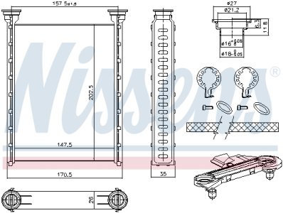 Nagrzewnica NISSENS 707214 77365576 ALFA ROMEO
