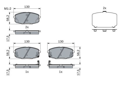 Klocki hamulcowe BOSCH 0986424393 58101J9A50 HYUNDAI KONA 17- przód
