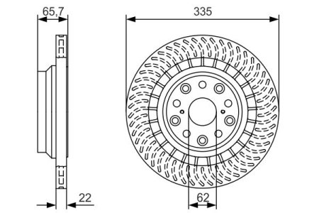 Tarcza hamulcowa BOSCH 0986479T35 4243250010 LEXUS LS460 06-17 LT