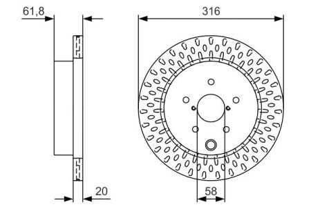 Tarcza hamulcowa BOSCH 0986479V05 26700FG010 SUBARU IMPREZA 08-14 tył