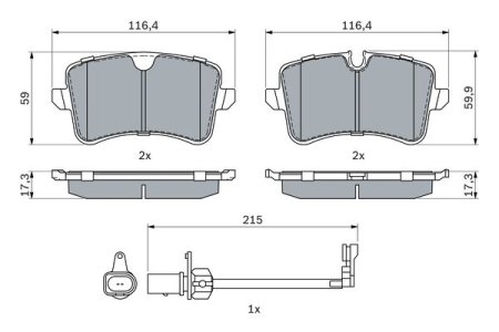 Klocki hamulcowe BOSCH 0986494916 4G0698451B AUDI A6 ALLROAD 12-18 tył