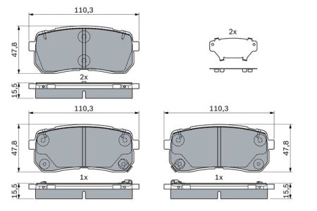Klocki hamulcowe BOSCH 0986494971 58302C5A00 KIA SORENTO III 15- tył