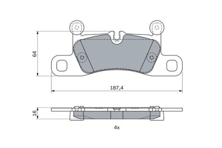 Klocki hamulcowe BOSCH 0986494977 99135293902 PORSCHE 911 (991) 11-19 tył