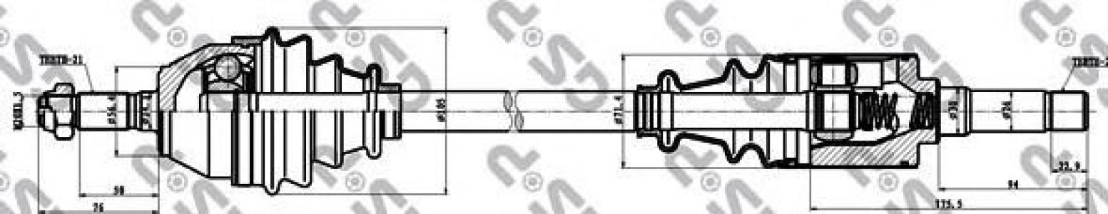 Półoś napędowa GSP 210085 32730K