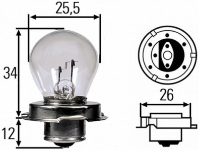 ŻARÓWKA HS3 6V 15W HELLA 8GA008899061 HS3