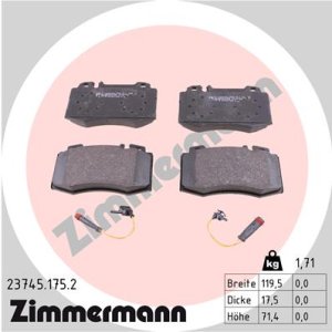 Klocki hamulcowe ZIMMERMANN 23745.175.2 23271177