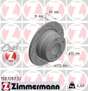 Tarcza hamulcowa ZIMMERMANN 150.1287.52 34211163845